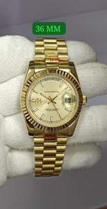 นาฬิกาข้อมือกลไกขนาด 36 มม. สไตล์วินเทจหรูหรา ลายการ์ตูนธุรกิจ หน้าปัดแชมเปญลายรัศมี พร้อมเข็มเรืองแสง คุณภาพสูง รุ่นลิมิเต็ดอิดิชั่น - Product Image 3