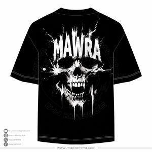 Mawra Martial Arts Custom Screen Print <b>Skull</b> Graphic T-Shirt Casual Streetwear Black Short Sleeve Men's Cotton <b>Tops</b> High Quality - Product Image 6