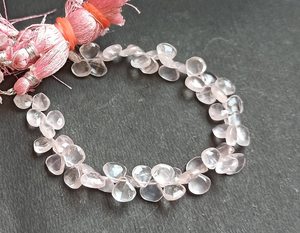Bracelet de pierres de quartz rose naturel facettées en forme de cœur, 8 pouces, taille 6-7 mm, pierres précieuses de quartz rose, vente en gros par Indian Wholesale - Product Image 5