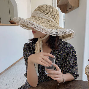 Haute couture écologique à larges bords été plage à la main chapeau en rotin femmes Vietnam artisanat scènes de plein air - Product Image 6