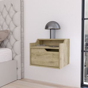 Florence <b>Floating</b> Nightstand with Drawer and Dual Shelf Elegant Display Nightstands - Product Image 1