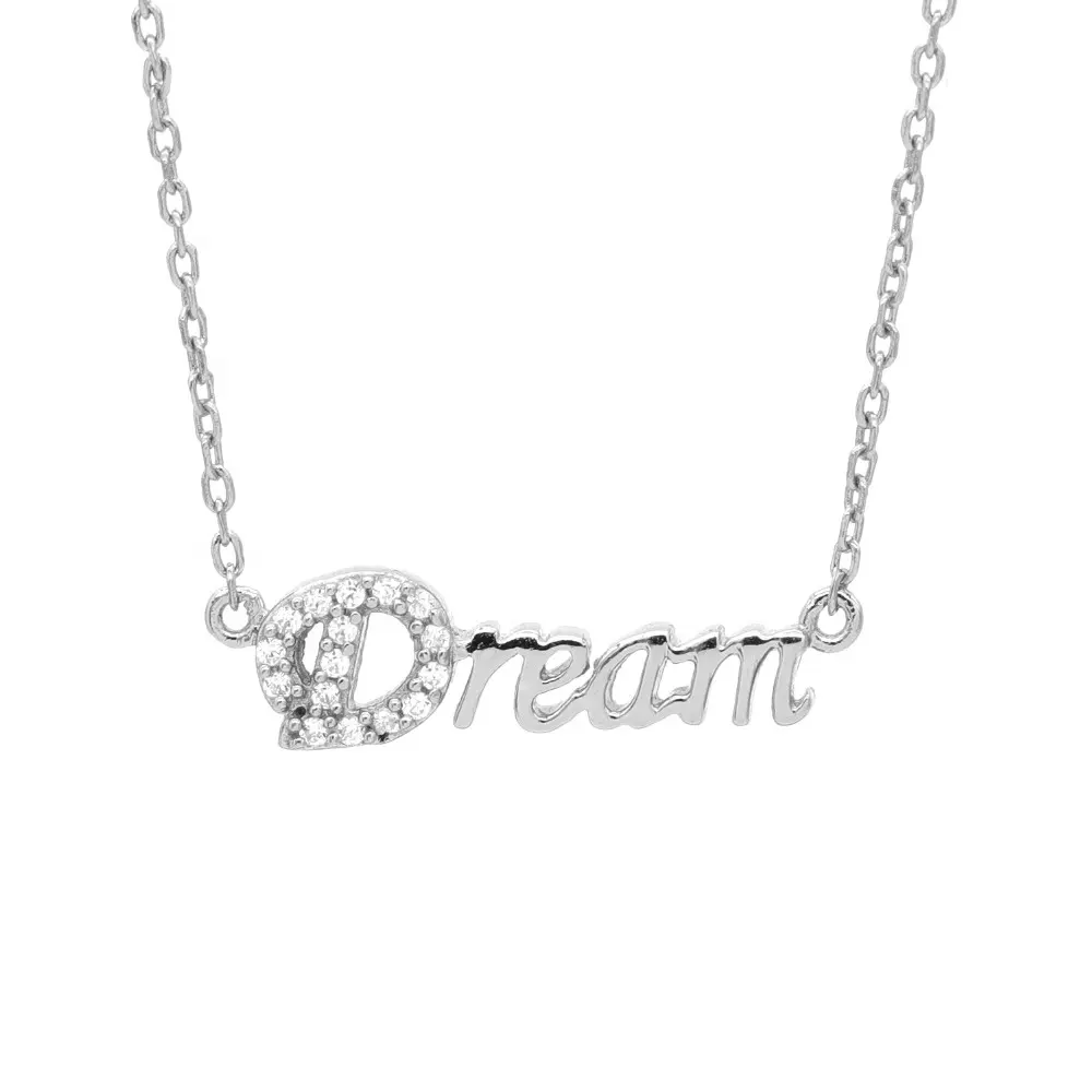 Silver Jewelry letter necklace pendant custom cz name necklace jewelry women