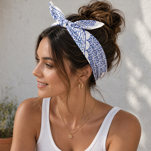 Pañuelo para la Cabeza con Estampado Paisley, Transpirable, Estilo Boho, para el Verano, Pañuelo para el Cuello, Cubre Rostro, Bandana Unisex, Sarong de Algodón Vintage - Product Image 2