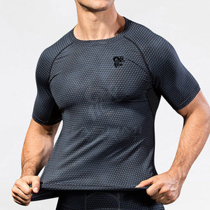 Durable Stretch Athletic Training Wear <b>Compression</b> <b>Shirt</b> With Breathable Fabric Moisture Control For Gym Exercise - Product Image 3