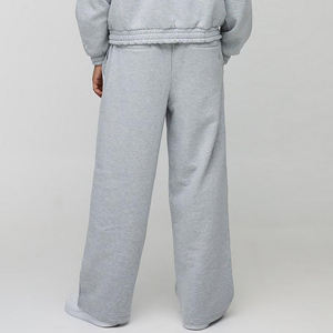Pantalones de color sólido, modernos, deportivos, casuales, largos, con bordado en la cintura, 100% algodón. - Product Image 3