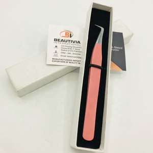 แหนบต่อขนตาปลายแหลมแบบด้ามจับแข็งแรงทำจากสเตนเลสบูตแบบบางโลโก้ออกแบบได้ตามต้องการ - Product Image 1