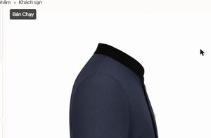 Blazer bleu marine à col mandarin pour le personnel hôtelier - Product Image 2