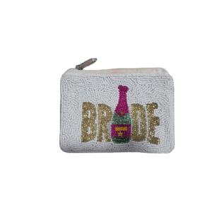 Bolsa de Lentejuelas Hecha a Mano con Cierre, para Regalo de Novia, Monedero, Despedida de Soltera, con Diseño de Botella de Champán y Tarjetas, por MD HANDICRAFTS - Product Image 2