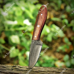 Cuchillo de Caza y Camping de Acero al Carbono Fijo con Mango de Palisandro, Hoja Biselada Táctica de Supervivencia, Funda de Cuero, Venta al por Mayor OEM/ODM - Product Image 4