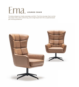 Fauteuil de salon moderne capitonné à dossier haut, pivotant, en similicuir, pour bureau, immeuble, hôtel - Product Image 1