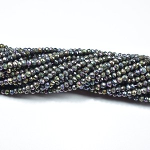 Perles de spinelle noire naturelle facettées en forme de rondelle pour la fabrication de bijoux, vente en gros, perles de pierres précieuses en vrac pour colliers et bracelets - Product Image 6