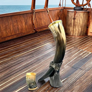 Mug Viking en corne de buffle poli, design animal, artisanal, écologique, moderne et tendance, décoration d'intérieur unique, style nordique - Product Image 5