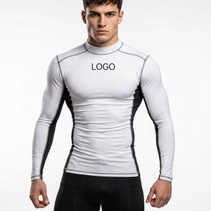 Five B New <b>Mock</b> <b>Neck</b> Compression Shirt Custom Rash Guard MMA BJJ 87% Polyester 13% Elastane Athletic Base Layer Stretch <b>Top</b> - Product Image 1