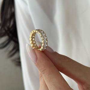 UNIQUE 4.5 Carat Oval Bezel Set Eternity Band , Yellow Gold Lab Grown Diamond Full Eternity <b>Stacking</b> <b>Ring</b> - Product Image 3