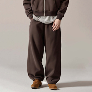 Wholesale Custom Logo Fleece Stacked Super Baggy Wide Leg Sweatpants 100% French Terry Cotton Oversized for Men Casual - Product Image 4