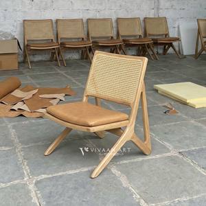 Chaises de salle à manger modernes avec structure en bois, empilables, écologiques, rembourrées, sièges confortables pour la maison, la cuisine, les restaurants, les cafés - Product Image 4