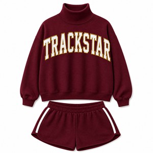 Trackstar Women's Loose Fit Sweatshirt and <b>Shorts</b> <b>Lounge</b> Set Model TS-SET-069 - Product Image 1