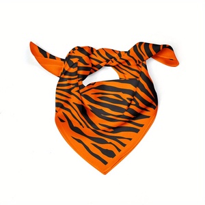 Custom Logo Printed Luxury Square Silk Satin Head Scarf Bandana with Geometric Animal Argyle <b>Leaf</b> Patterns Multi Functional - Product Image 4