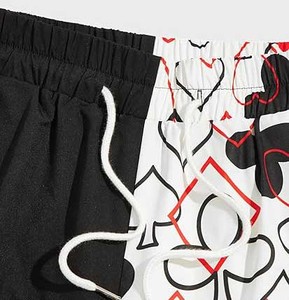 Shorts de bain pour hommes grande taille à imprimé géométrique Modern Movements, avec cordon de serrage, respirants, séchage rapide, écologiques, extensibles dans 4 directions - Product Image 4