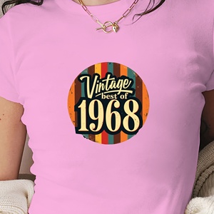 T-shirt court mode femme design rétro vintage 1968 - Product Image 3