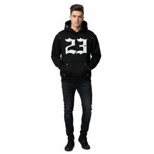 Vente en gros : Sweat à capuche Y2K d'hiver, personnalisé avec broderie chenille, effet délavé vintage, coupe oversize, épais, style streetwear, unisexe, en polaire - Product Image 3