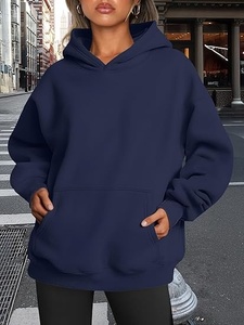Sudadera con Capucha Extra Grande para Mujer, Manga Larga, a Rayas, 100% Algodón, Forro de Tela Ancha, Antipilling, Transpirable, Ropa Casual de Otoño - Product Image 5
