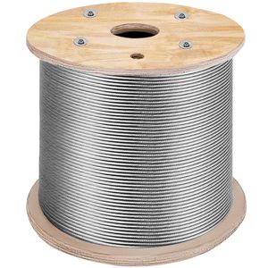 Cavo in Acciaio Inossidabile Marino T316 3/16''x 1000ft per Ringhiere, Cavo Aeronautico Intrecciato 1x19 Fili per Costruzioni - Product Image 1