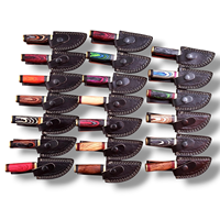 Lot de 20 couteaux EDC Skinner en acier Damas avec manches en bois Pakka, lame fixe de 6 pouces, couteau de chasse