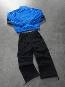 Men’s 2pcs Vintage Tracksuit Set Blue <b>Black</b> Color Block Stand Collar Jacket Pants Sports Casual Gym Wear - Product Image 5