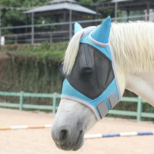 Produits d'équitation de qualité supérieure, masque anti-mouches confortable avec longue protection nasale, prix de gros, masque anti-mouches pour chevaux - Product Image 6