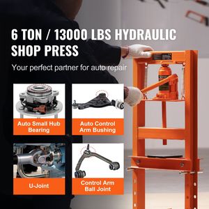 Pressa Idraulica a Telaio H da 6 Tonnellate per Garage/Officina, Piastre di Pressione in Acciaio Regolabili, Nuova Condizione, per Motori e Componenti Centrali - Product Image 2