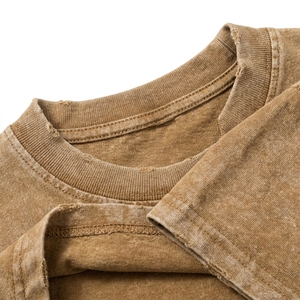 Camiseta Personalizada con Lavado Ácido para Hombre, Estilo Urbano Holgado, Efecto Vintage, Algodón Suave y Transpirable, Ropa de Moda Premium OEM - Product Image 5