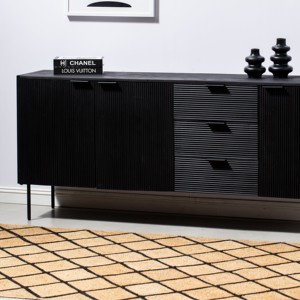 Aparador Vandana Arista Mira Negro con 3 Cajones y 3 Puertas para Interiores Modernos y Elegantes - Product Image 4