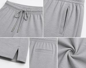 Shorts Bermuda Homme Gris en Spandex/Polyester Taille Mi-Haute avec Cordon de Serrage Décontracté Respirant Écologique Séchage Rapide Poches Tricoté Uni - Product Image 5