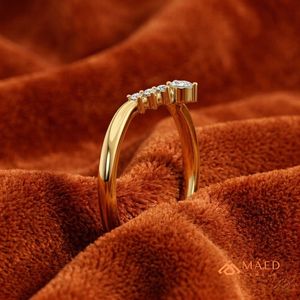 Anillo de Moissanita Chapado en Oro de 18K con Forma de V, Anillo de Boda de Diamantes, Joyería Fina para Mujer, Lujo Estadounidense, Aniversario, Promesa - Product Image 2