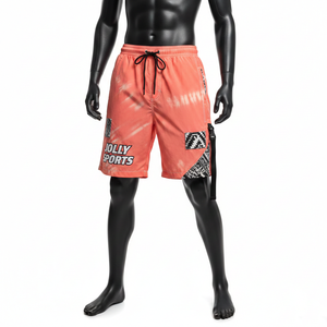 Pantalones Cortos Deportivos para Hombre, 130 GSM, Poliéster, Cortavientos, Color Coral Peach, Paneles con Gráficos, Transferencia Térmica, Logotipo Personalizado - Product Image 6