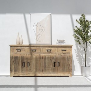 Buffet et meuble de rangement classique en bois Vandana Pebble Hexa pour des intérieurs modernes et élégants - Product Image 1