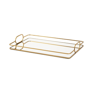 Luxury Gold Metal Mirrored Oval Serving Tray Decorative Tray <b>For</b> Perfume Jewelry And Cosmetics <b>Desktop</b> <b>Organizer</b> Low Price - Product Image 2