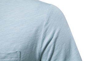 เสื้อยืดโอเวอร์ไซส์ผู้ชายไซส์ใหญ่ ผ้าฝ้าย 100% มีกระเป๋าเดียว |   เสื้อยืดลำลองสีพื้นสำหรับฤดูร้อน |   เสื้อแบรนด์คุณภาพสูง - Product Image 5