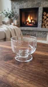 Porte-bougie et bol ronds sur pied en verre transparent écologique pour la décoration de Noël et les cadeaux - Product Image 5