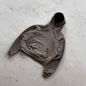 Sudadera con Capucha para Hombre, 100% Algodón, Tejido Grueso, Estilo Vintage, Lavado Ácido, Ecológica, Personalizada, Streetwear, Tallas Grandes, con Parches y Efecto Desgastado, de Diseñador - Product Image 1