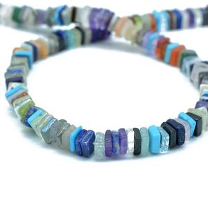 Perles de forme carrée Heishi lisse multi-pierres 5-5.5mm Perles de pierre polyvalentes - Product Image 1