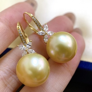 Design Peacock Green Natural <b>Pearl</b> Fine Dangle <b>Earrings</b> S925 <b>Silver</b> with Black <b>Pearl</b> Elegant and Luxurious - Product Image 2