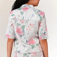 Ensemble de pyjama floral respirant et écologique 100 % coton pour femme, coupe ajustée, style A, léger, fabriqué en Inde