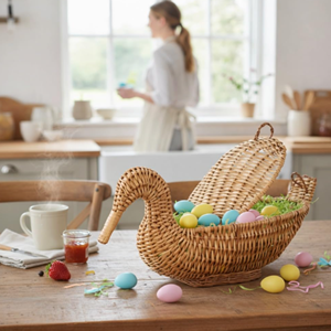 Wholesale Decorative Rattan <b>Easter</b> <b>Basket</b>, Animal Shaped Table Centerpiece & <b>Gift</b> <b>Basket</b>, Vietnamese Manufacturer OEM - Product Image 5
