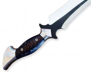 มีดใบตายทำมือแบบกำหนดเองพร้อมใบมีดสแตนเลส – ด้ามจับเรซิ่นแบบผสม - Product Image 5