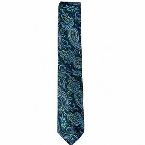 Corbata Premium Azul Verde con Diseño Paisley para Hombre |   Corbata de Diseño Tejida para Eventos Formales, Bodas y Fiestas Empresariales |   Estilo de Ropa de Regalo de Lujo - Product Image 1