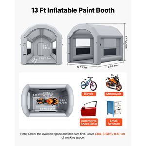 Cabina de Pintura Inflable Portátil de 13x10x9 Pies con Soplador de 750W y Filtro de Algodón Grande - Product Image 2