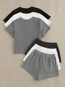 Ensembles d'été personnalisés de haute qualité, t-shirts unisexes, vente en gros, ensembles de shorts de sport pour femmes, ensemble de 2 pièces, vêtements pour femmes - Product Image 6