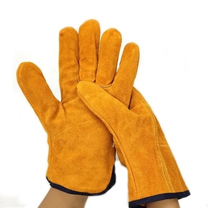 Heavy Duty Split Leather Work <b>Gloves</b> Safety Hand Protection Construction And Gardening Heat Resistant Working <b>Driver</b> <b>Gloves</b> - Product Image 3